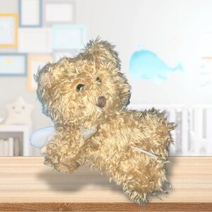 KIDS II Music Musical Pull Toy Angel Teddy Bear Crib Toy Tan Bow Brown Vtg 1999